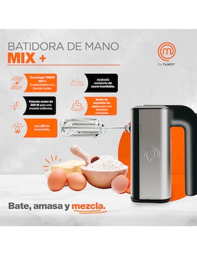 Batidora Master Chef 5 velocidades + 1 turbo Mkhm300Ss Waffleras