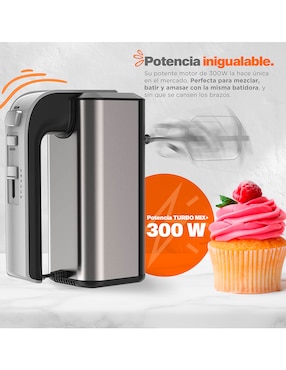 Batidora Master Chef 5 velocidades + 1 turbo Mkhm300Ss Waffleras
